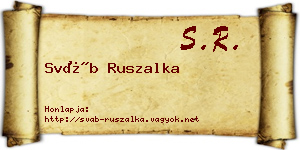Sváb Ruszalka névjegykártya